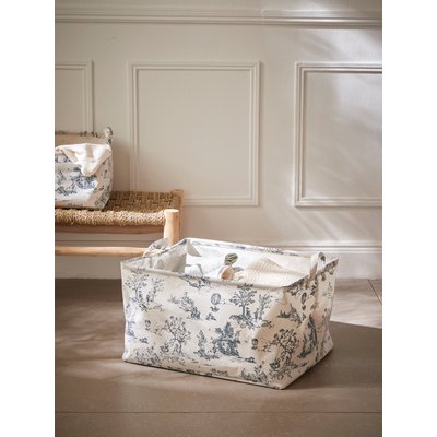 Bac à linge esprit toile de Jouy, grand modèle CYRILLUS