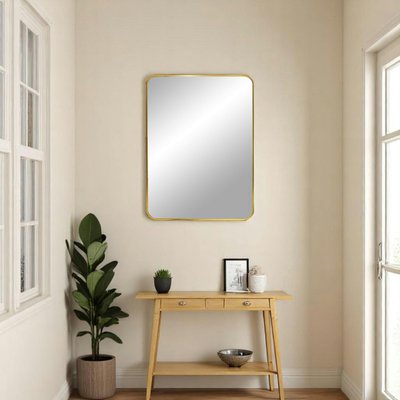 Miroir rectangulaire moderne avec cadre doré 50x70 cm SEOUL PIER IMPORT