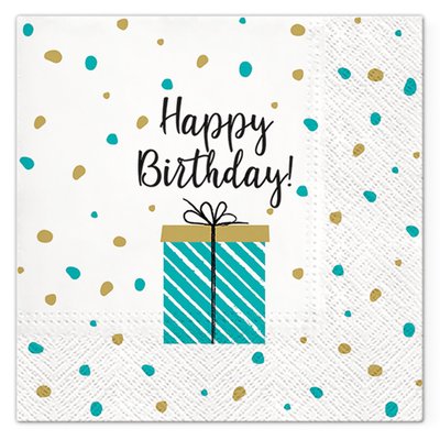 Lot de 20 serviettes en papier Happy birthday DOUCEUR D'INTÉRIEUR