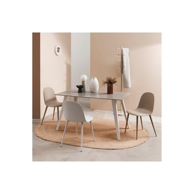 Table rectangulaire en céramique et métal L140 6 places - ARLETTE HELLIN, DEPUIS 1862