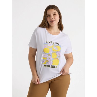 T-shirt en coton avec un imprimé amusant et coloré sur le devant FIORELLA RUBINO