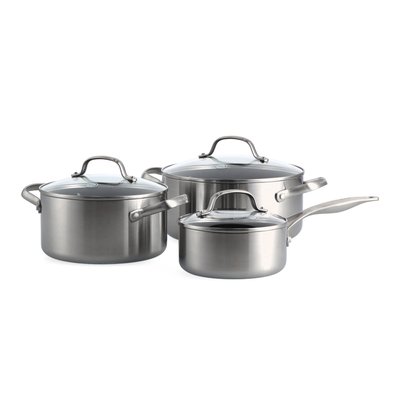 Série de 3 pièces   : Casserole 16 cm + Faitout 20 et 24cm-GENEVA GREENPAN