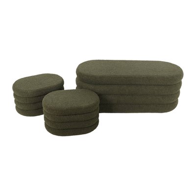 Banc coffre avec 2 poufs de rangement bouclette SNOW SWEEEK
