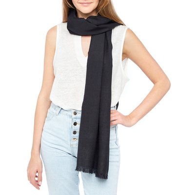 Grand pashmina femme en soie et laine - 70 x 180cm DRAEGER PARIS