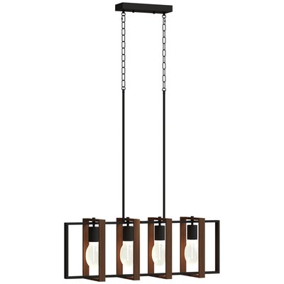 Pendant Light Acier Noyer HOMCOM