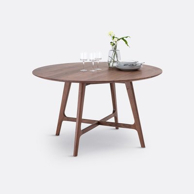 Table à manger ronde 4 à 6 couverts noyer, Larsen LA REDOUTE INTERIEURS