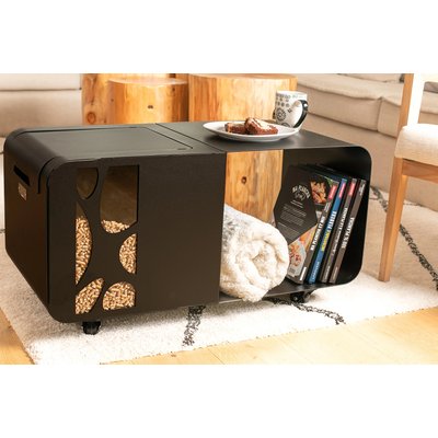 Table basse / coffre à granulés  Studio sur roulettes - Capacité 30 kg LE MARQUIER