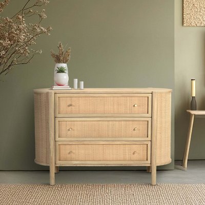 Daro Rattan & Mango Wood 3 Drawer Chest ÉDITÉ