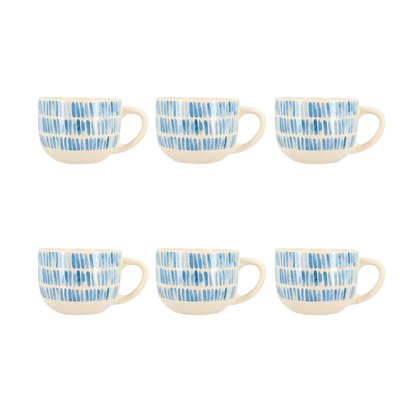 Lot de 6 tasses en grès 45cl, CORFU NOVASTYL