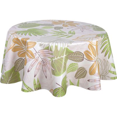 Nappe en toile cirée ronde motifs jungle MALLORCA TOILINUX