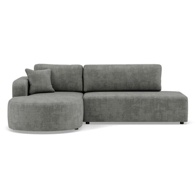 Canapé angle gauche convertible velours texturé, MIRO LISA DESIGN