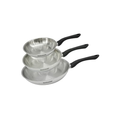 Set 3 poêles 20 24 et 28 cm en inox GENEVA FACKELMANN