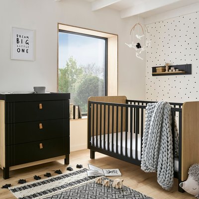 Rafi 2 Piece Nursery Black Furniture Set CUDDLECO