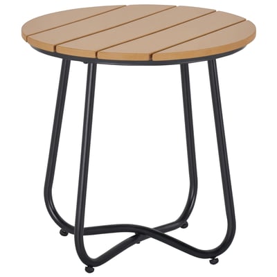 Table d'appoint de terrasse Acier Marron OUTSUNNY