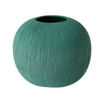 Vase céramique déco effet brossé vert 19 cm - SARA CAMIF