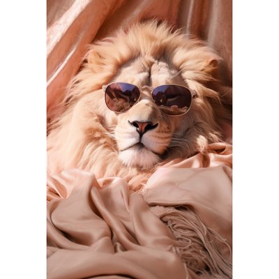 Tableau Mural Lion Chic Avec Lunettes INSOLITE CEANOTHE