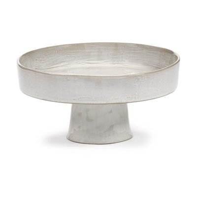 Plat Creux Sur Pied Taille L La Mère En Grès Blanc Ø25 Cm SERAX