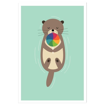 Affiche  loutre en baignade HEXOA
