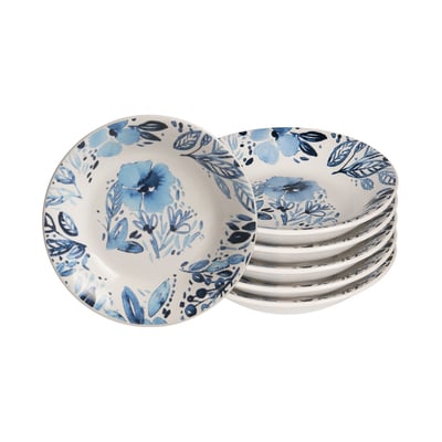 Assiette creuse Jardin bleu 20,5 cm (lot de 6) TREND'UP