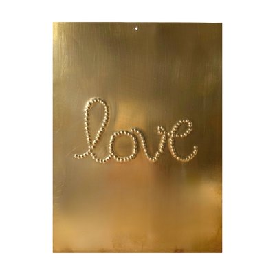 Déco murale laiton martelé LOVE HOME MAISON