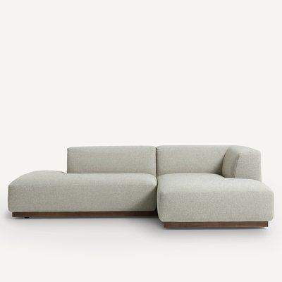 Rechtse hoekbank XL van getextureerd viscose linnen Jacopo AM.PM