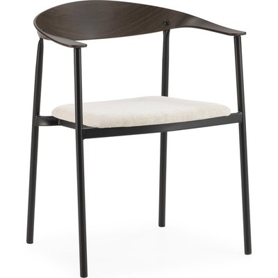 Chaise empilable métal tissu noyer  design contemporain RECOLLECTION