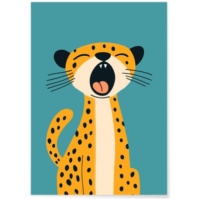Affiche Guépard qui baille L'AFFICHERIE