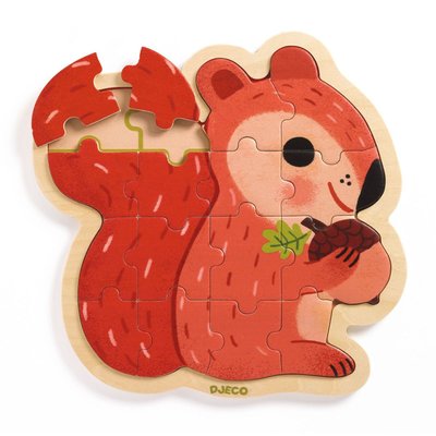 Puzzle en bois Écureuil DJECO