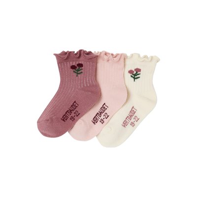 Lot 3 paires de chaussettes fleurs VERTBAUDET