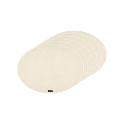 Set de table ovale - 6 pièces - Feutre recyclé beige BJORN