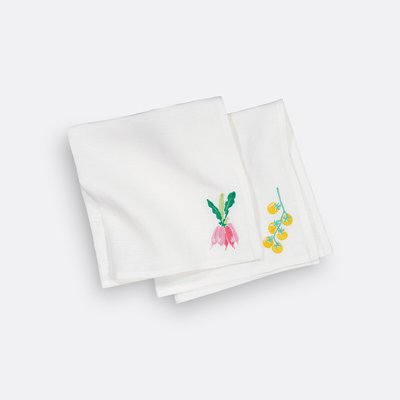 Set of 2 Faustine Embroidered Linen Napkins LA REDOUTE INTERIEURS