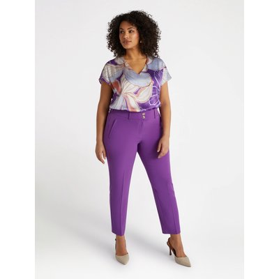 Pantalon NEW YORK en tissu fluide avec deux boutons et fermeture éclair cachée sur le devant FIORELLA RUBINO