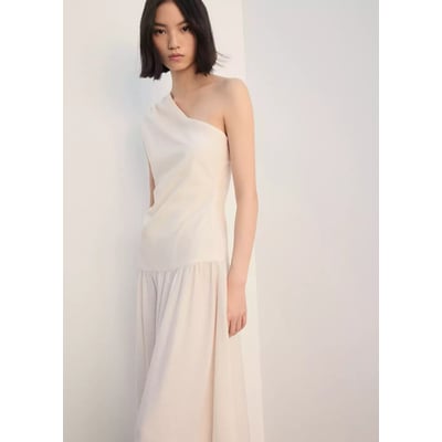 Robe asymétrique froncée MANGO