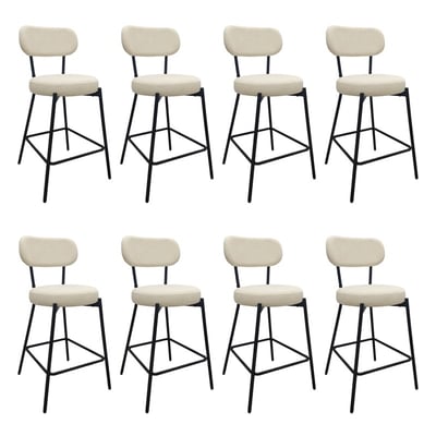 Chaises CELESTE îlot bar métal tissu velours côtelé H65cm MOB IN