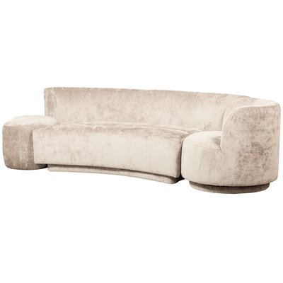 Canapé modulable avec 1 fauteuil et 1 pouf en tissu chenille POPULAR BEPUREHOME