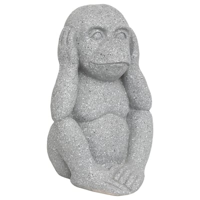 Singe déco extérieur Sohel H42 cm résine gris ATMOSPHERA