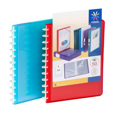 Lot de 2 Porte-vues personnalisables 50 vues avec pochettes amovibles format A4 GEODE VIQUEL