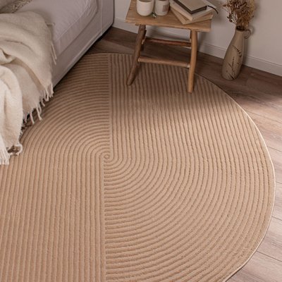 Tapis de salon rond à motif graphique BIANCA NAZAR RUGS