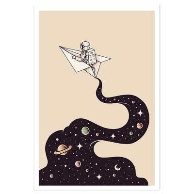 Affiche enfant envol cosmique HEXOA