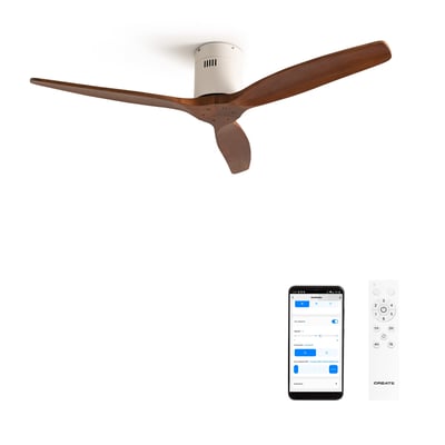 Ventilateur de plafond 40W sans lumière avec Wi-Fi WIND CALM NATURAL WOOD CREATE