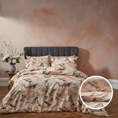Flyway Elegant Crane Slub Cotton Duvet Cover & Pillowcase Set EW BY EDINBURGH WEAVERS