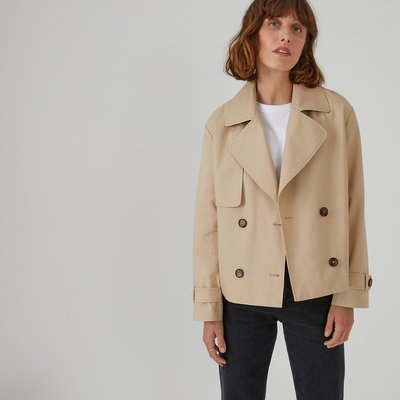 Manteau court femme beige sale