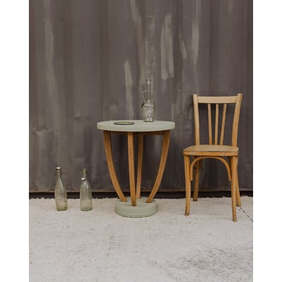 Table d'appoint en bois vert d'eau Francine N°1494 - Bon état DEBONGOUT