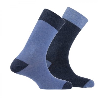 Lot de 2 paires de mi-chaussettes en coton coloris contrasté KINDY