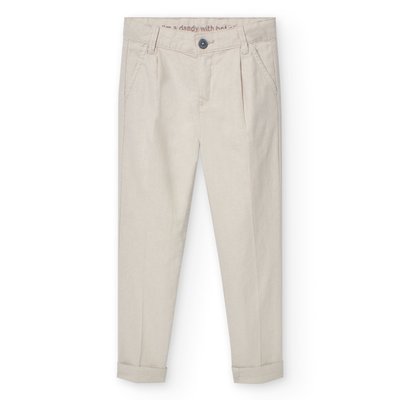 Pantalon droit uni avec fermeture à bouton et fermeture éclair BOBOLI