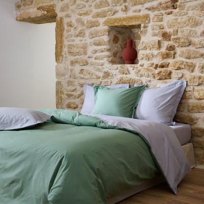 Housse De Couette Bicolore   Coton 57 Fils - DUO COTON TRADITION DES VOSGES