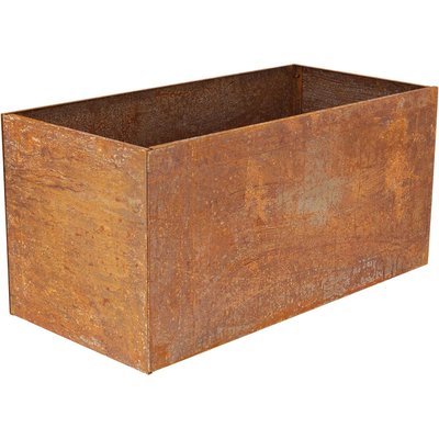 Jardinière en acier corten rouille 78 x 38 x 38 cm JARDINDECO