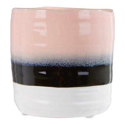 Small Tie Dye Effect Planter in Pink/Purple/White Finish SO'HOME