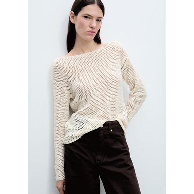 Pull col bateau en maille ajourée MANGO