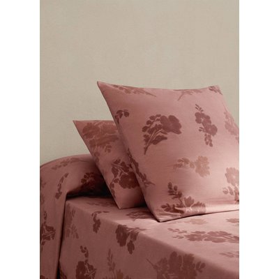 Taie d'oreiller percale de coton 200 fils fleur estompée 60x60 cm MANGO HOME